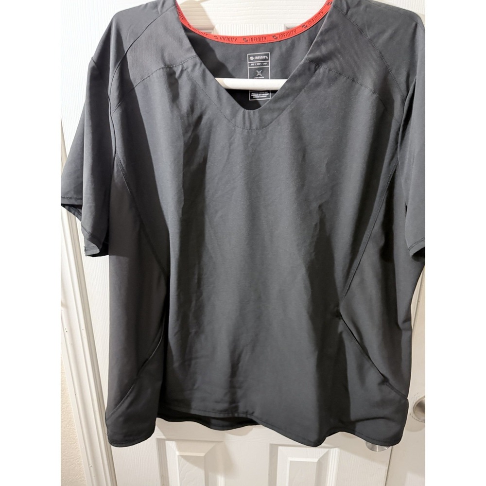 Black Infinity Plus Size 3X Scrub Top 4 Way Stretch